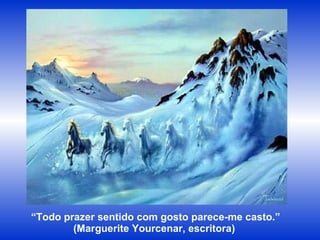 “ Todo prazer sentido com gosto parece-me casto.” (Marguerite Yourcenar, escritora)  