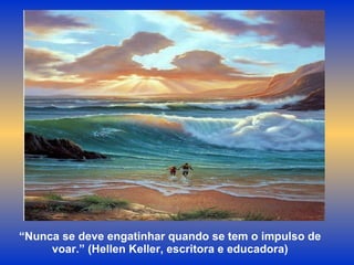 “ Nunca se deve engatinhar quando se tem o impulso de voar.” (Hellen Keller, escritora e educadora) 