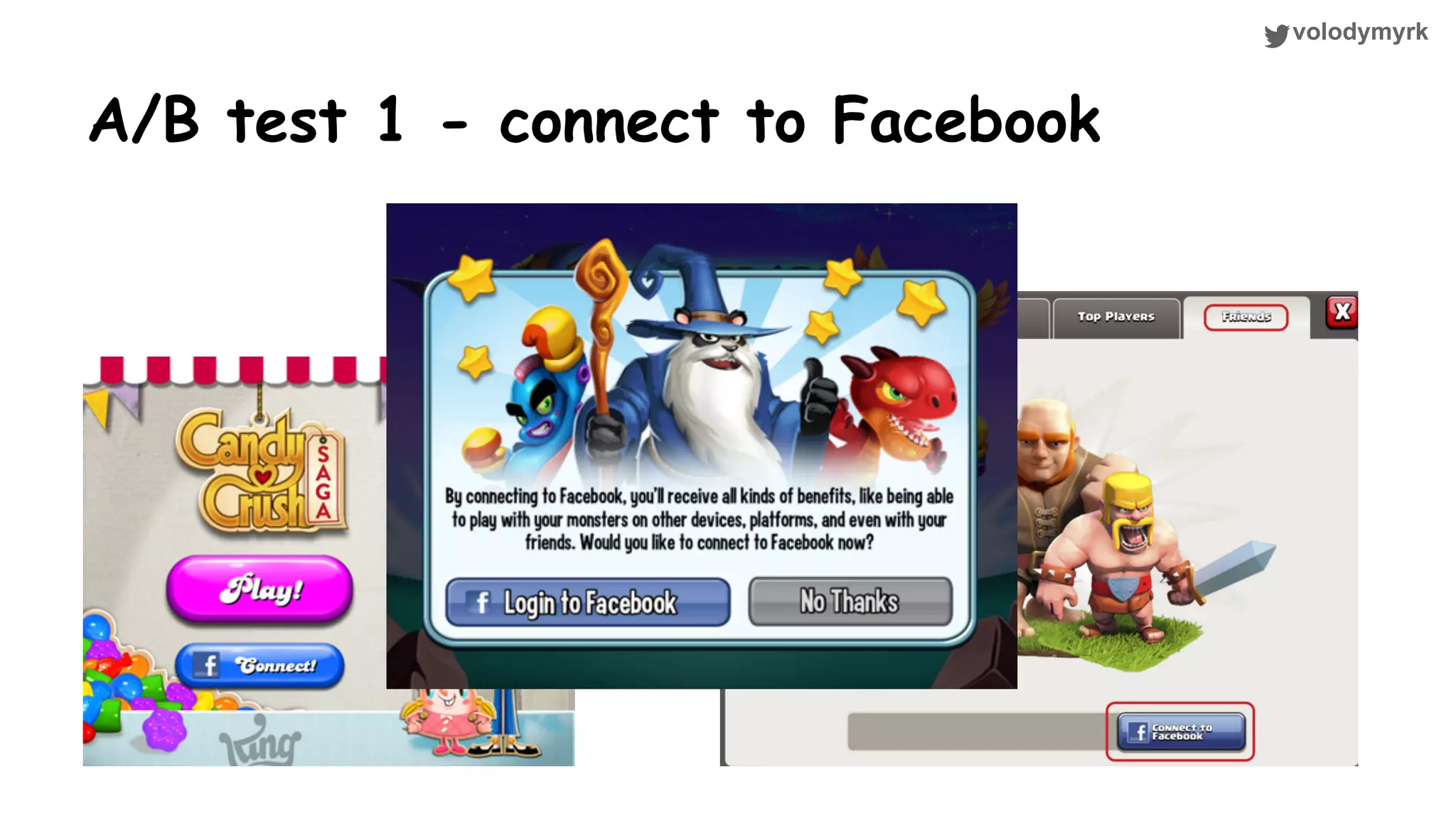 volodymyrk A/B test 1 - connect to Facebook 