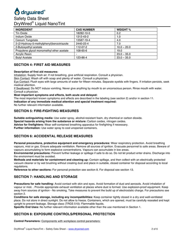 Dallas windowtintingwindowfilmdry wiredliquidnanotintsds PDF