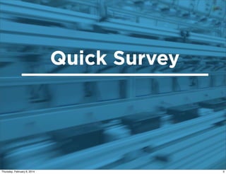 Quick Survey

Thursday, February 6, 2014

3

 