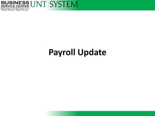 Payroll Update
 