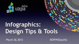 #DFWDataVizMarch 26, 2015
Infographics:
Design Tips & Tools
 