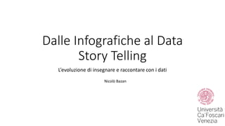 Dalle Infografiche al Data
Story Telling
L’evoluzione di insegnare e raccontare con i dati
Nicolò Bazan
 