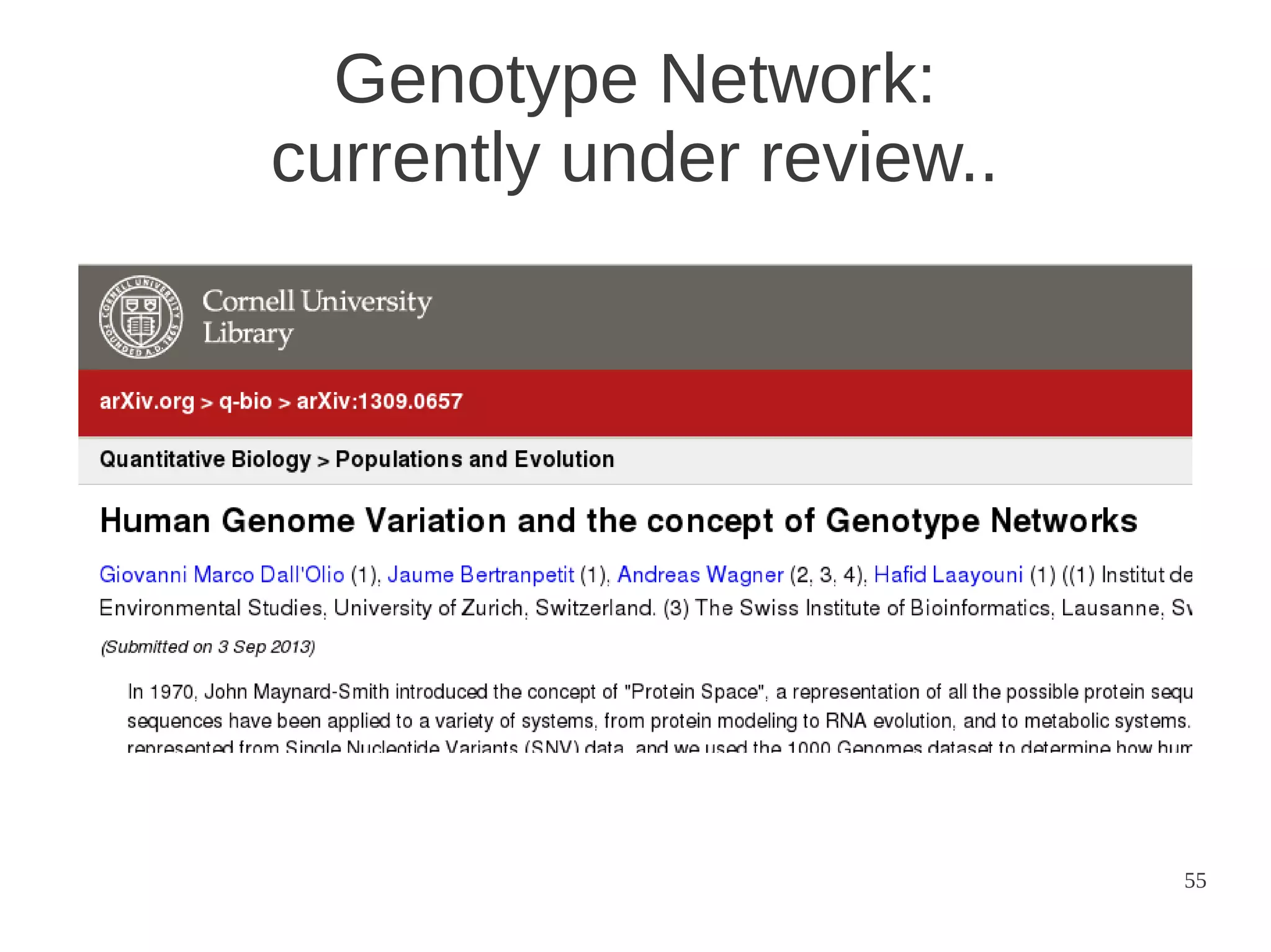 Genotype Network:
currently under review..

55

 