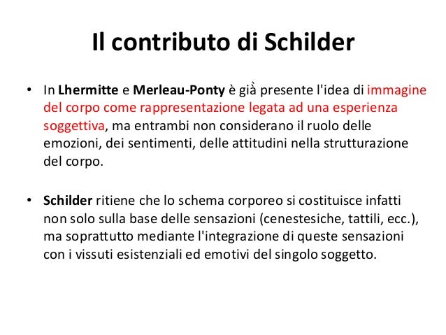 Dallo Schema Corporeo Al Vissuto Corporeo