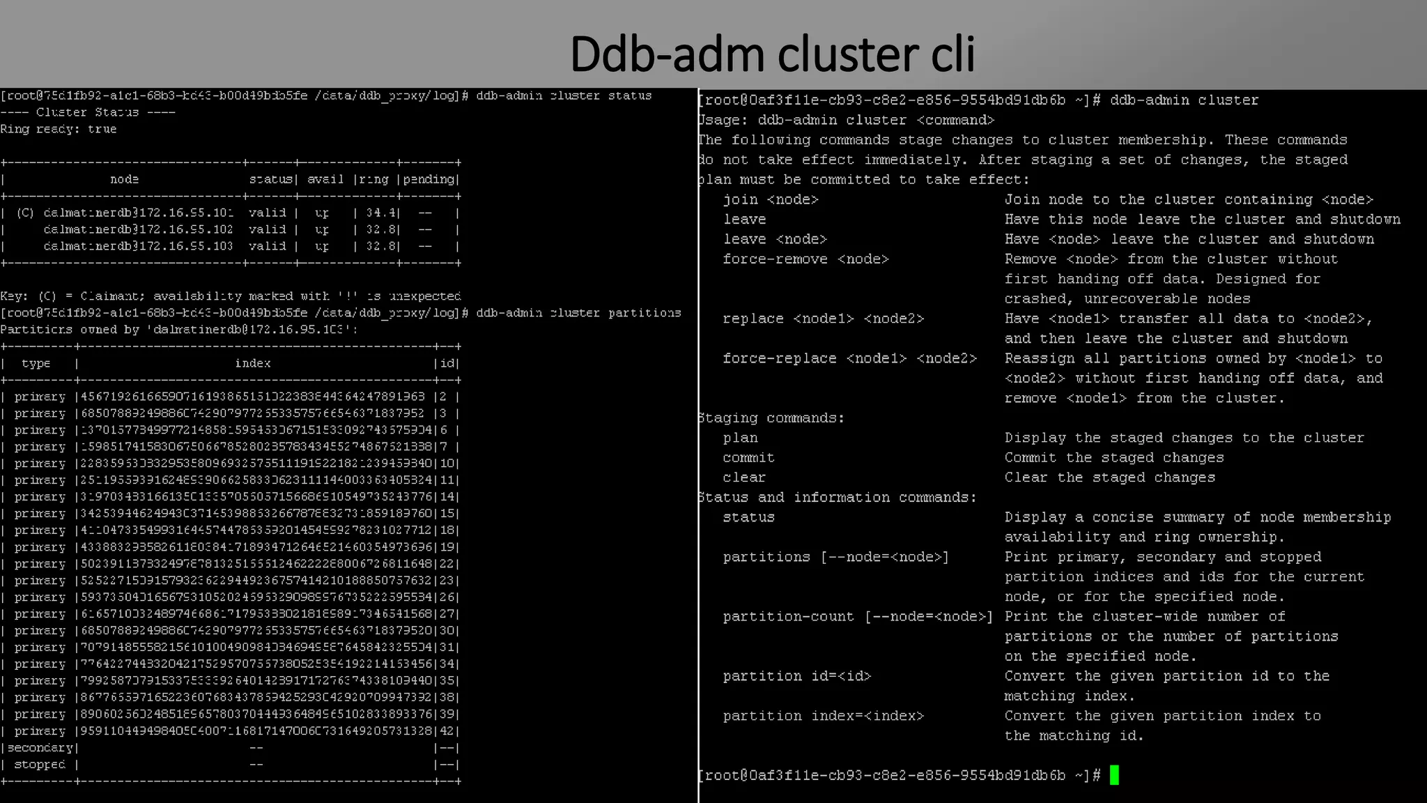 Ddb-adm cluster cli
 