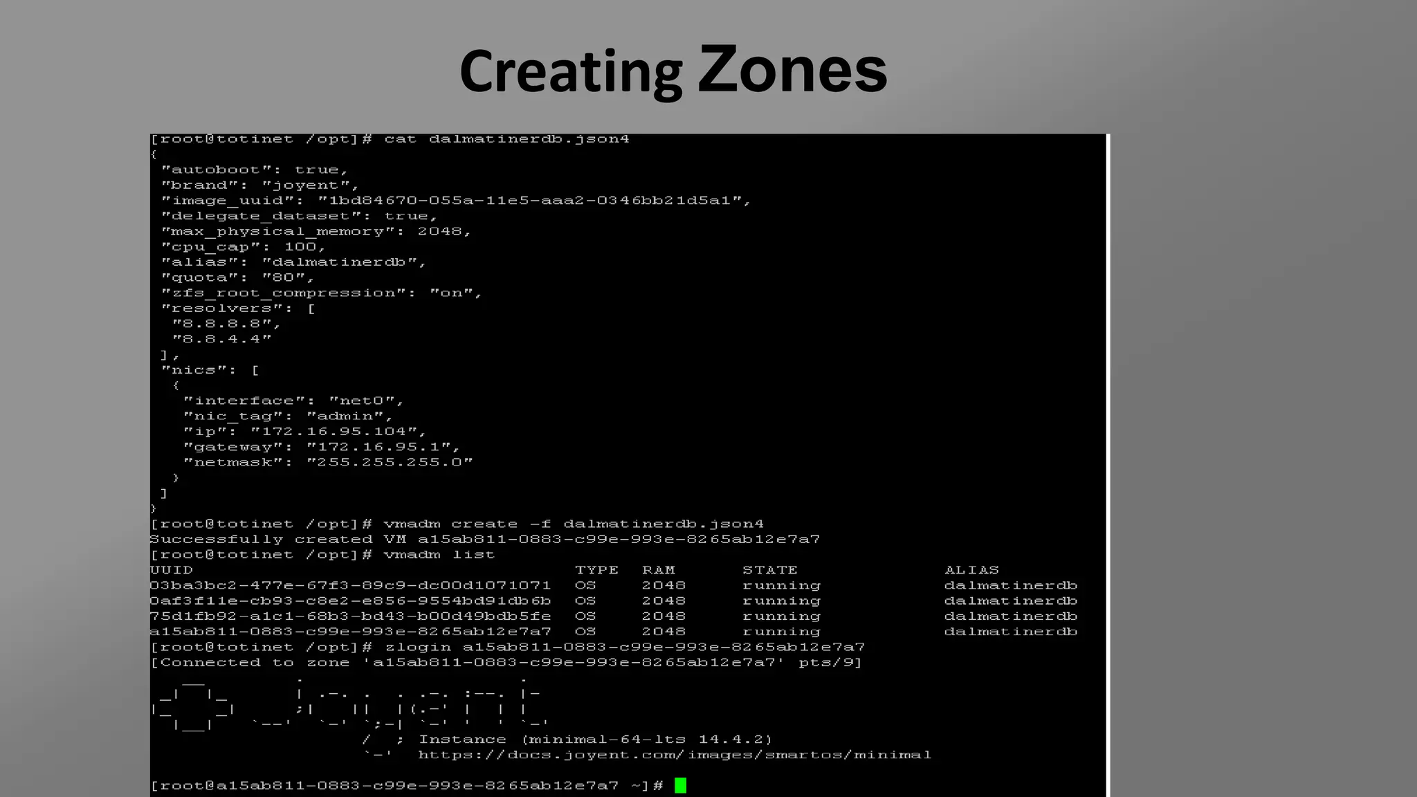 Creating Zones
 