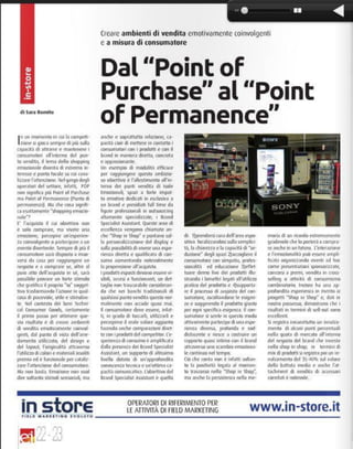 Dal point of purchase al point of permanence