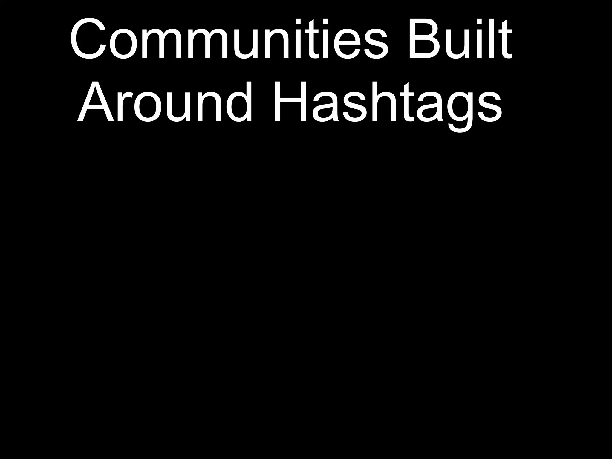Communities Built
Around Hashtags
 
