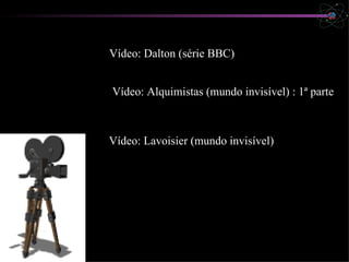 Vídeo: Dalton (série BBC) Vídeo: Alquimistas (mundo invisível) : 1ª parte Vídeo: Lavoisier (mundo invisível) 