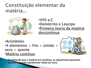 Constituição elementar da matéria...450 a.C