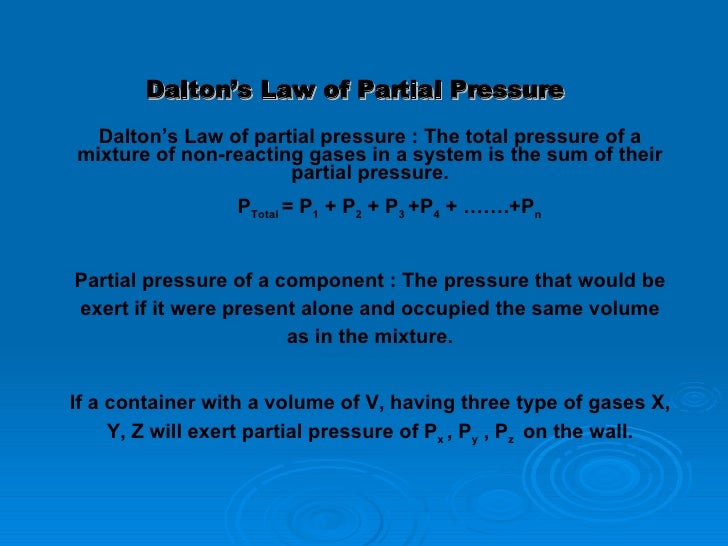 Dalton S Law Of Partial Pressure Kids Dalton S Law Of Partial Pressure Kids