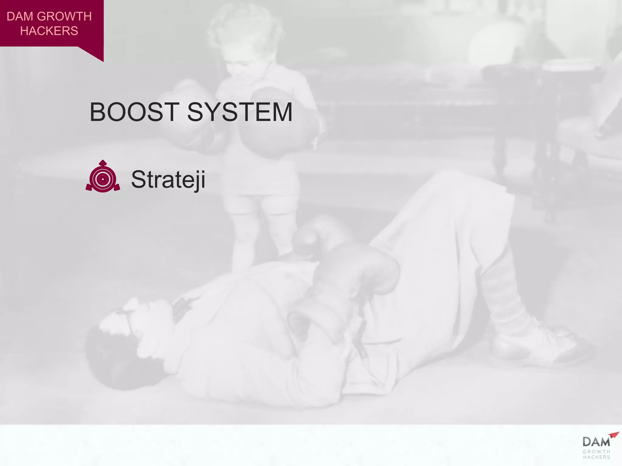 DAM GROWTH
HACKERS
Strateji
BOOST SYSTEM
 