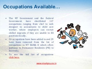 Dama Australia Occupation List 2019