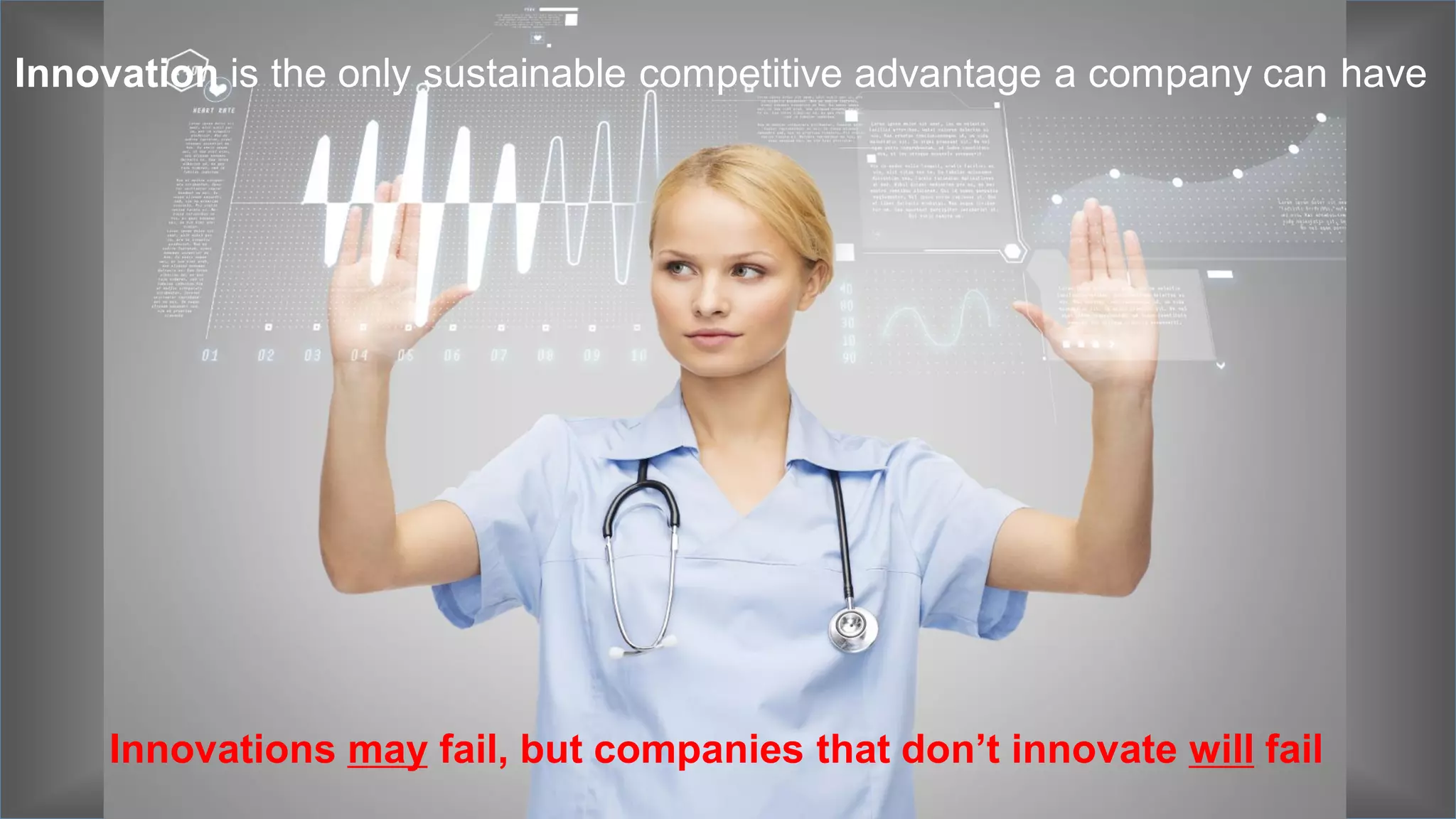 @joe_Caserta
Innovation is the only sustainable competitive advantage a company can have
Innovations may fail, but companies that don’t innovate will fail
 
