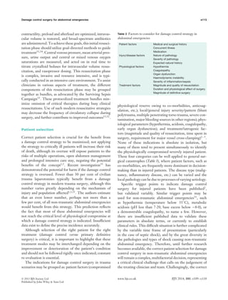 Damage control surgery for abdominal emergencies | PDF