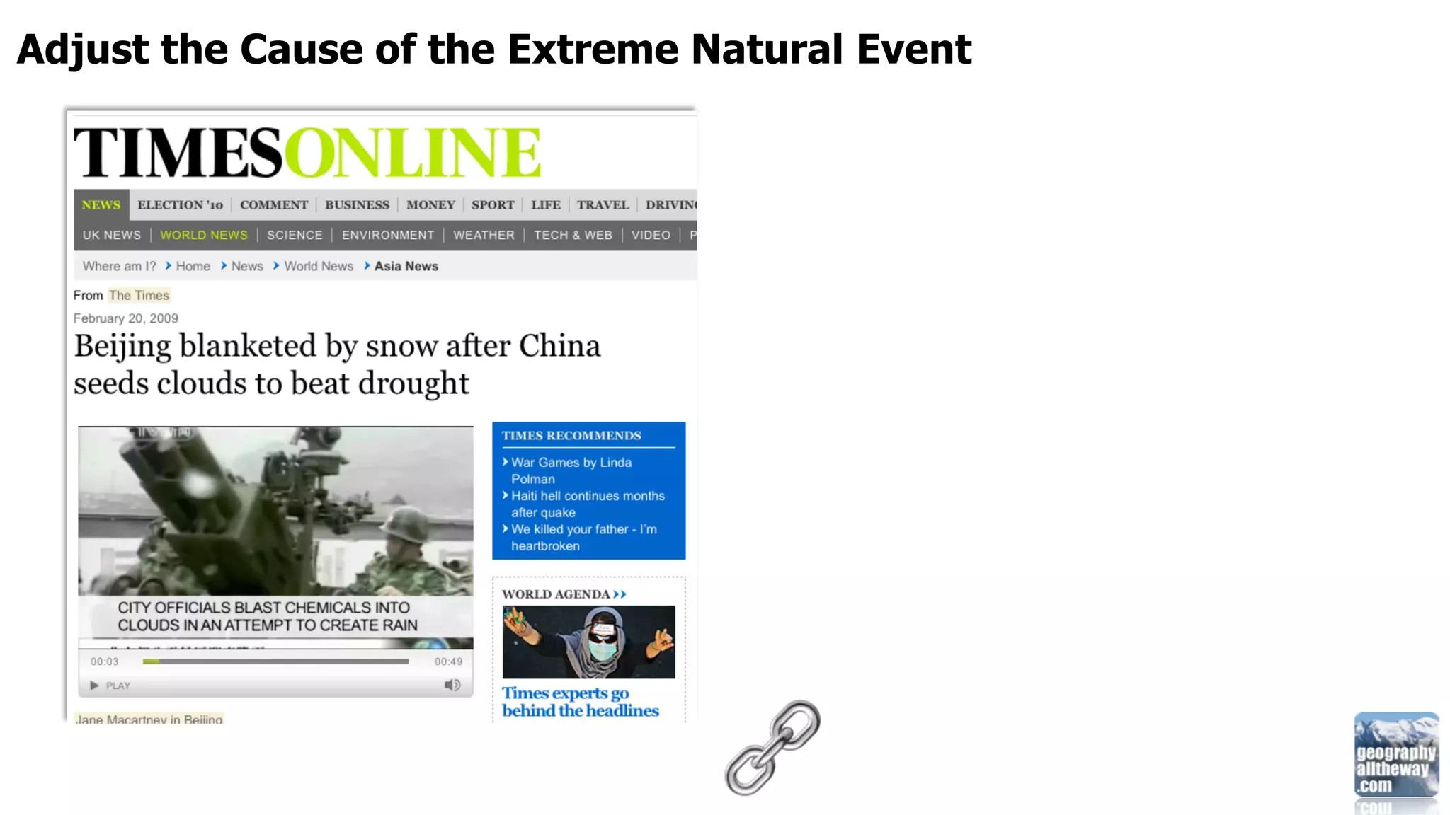 Adjust the Cause of the Extreme Natural Event
 