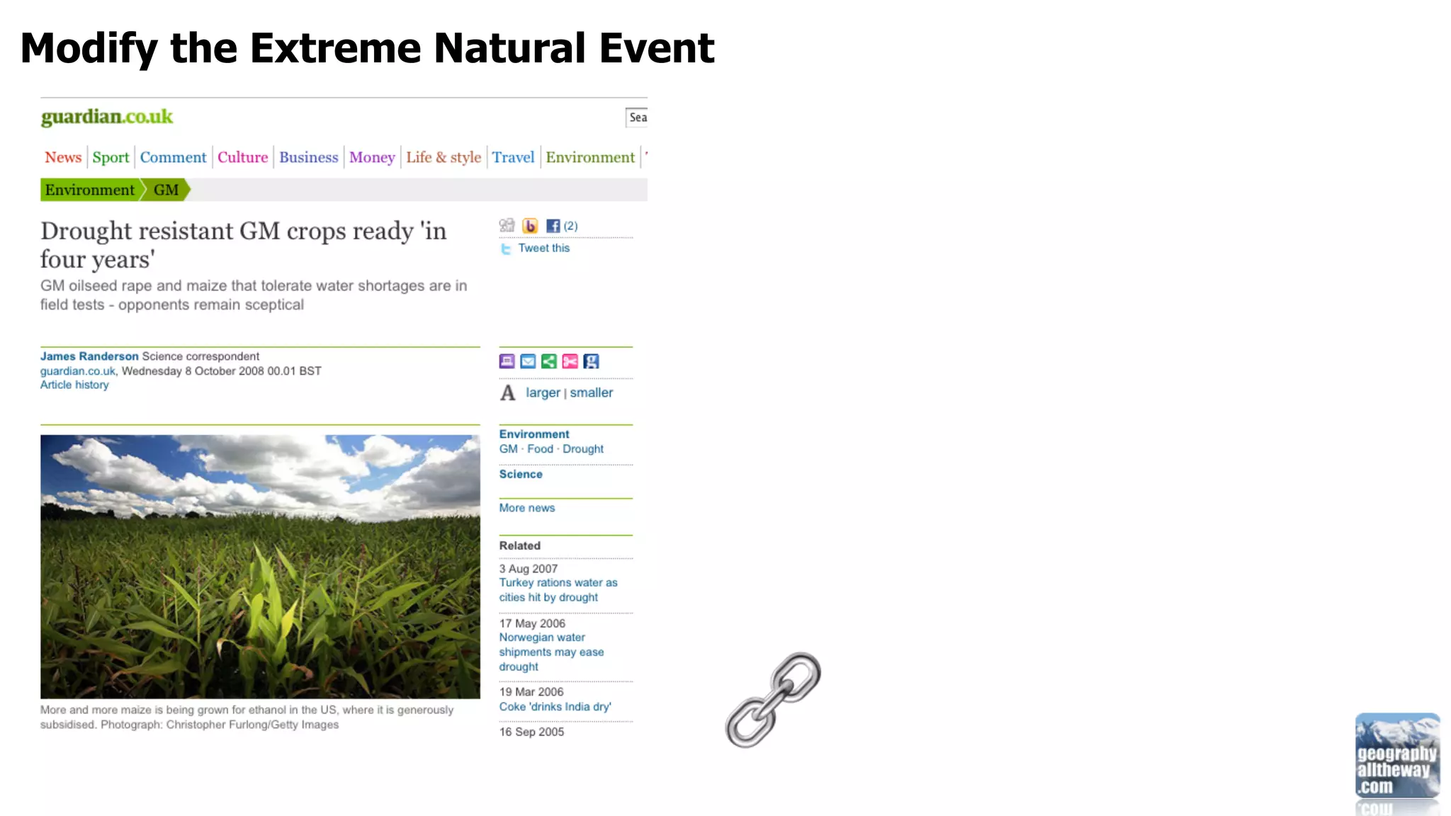 Modify the Extreme Natural Event
 
