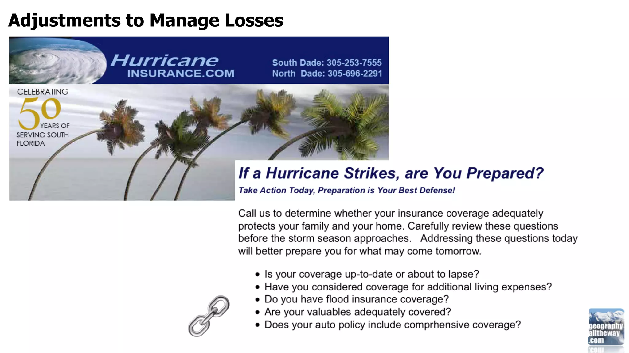 Adjustments to Manage Losses
 