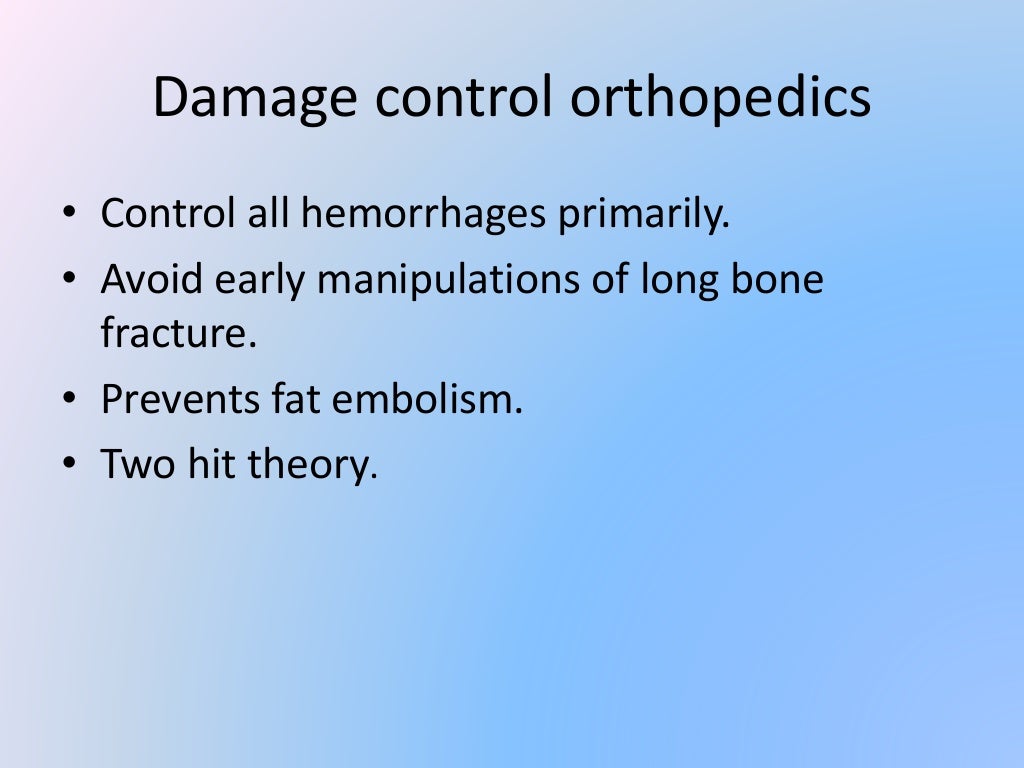 Damage control surgery