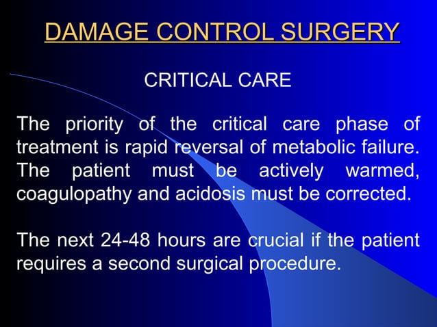 Current State Of Damage Control Surgery – BVPMO