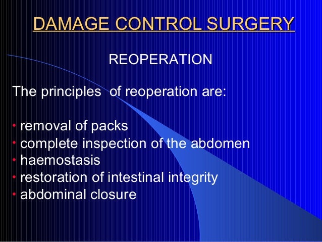 Damage Control Surgery Guidelines – GNNDMG