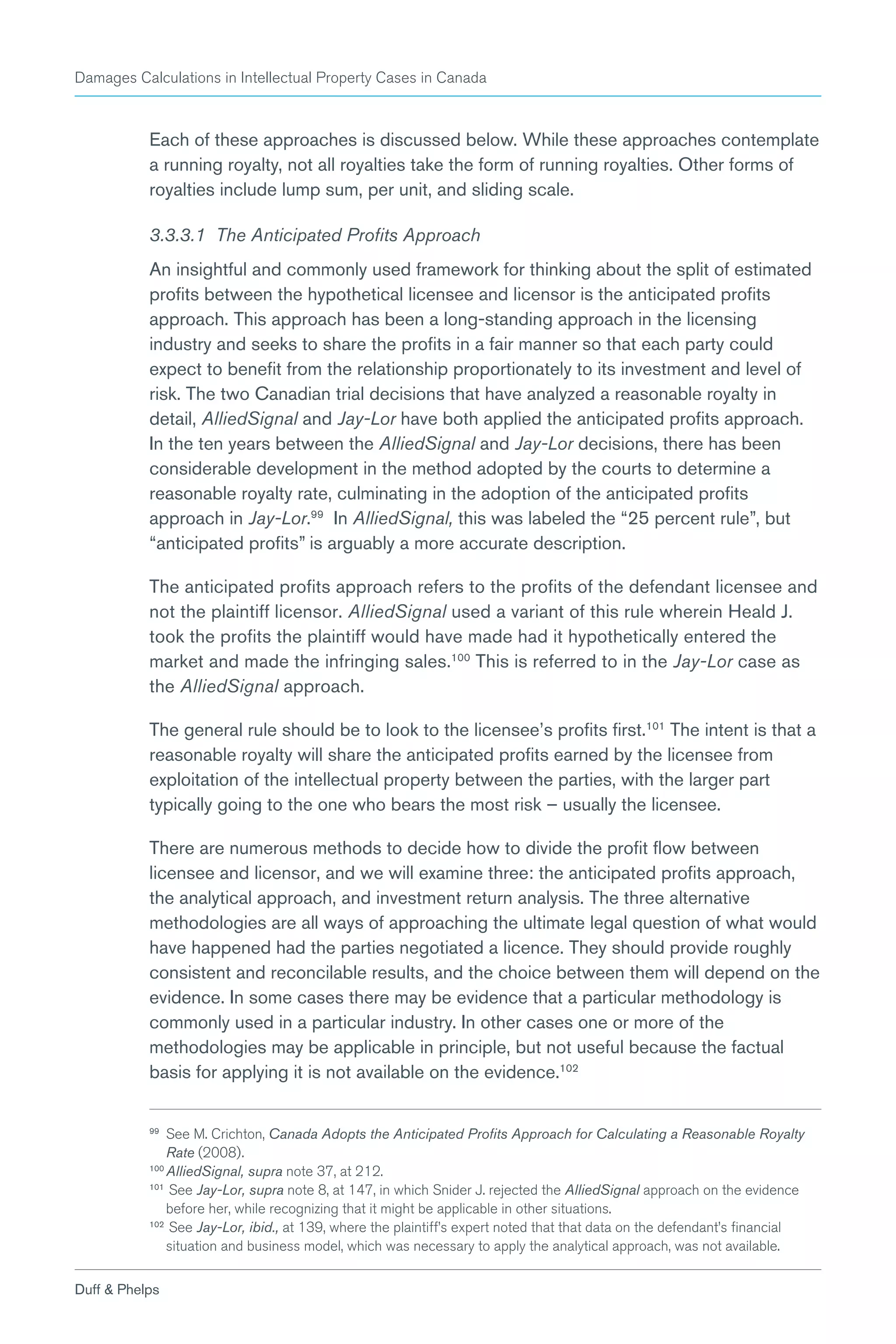 Damages Calculations in Intellectual Property Cases in Canada | PDF