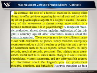 Treating Expert Versus Forensic Expert—Conflict?
 