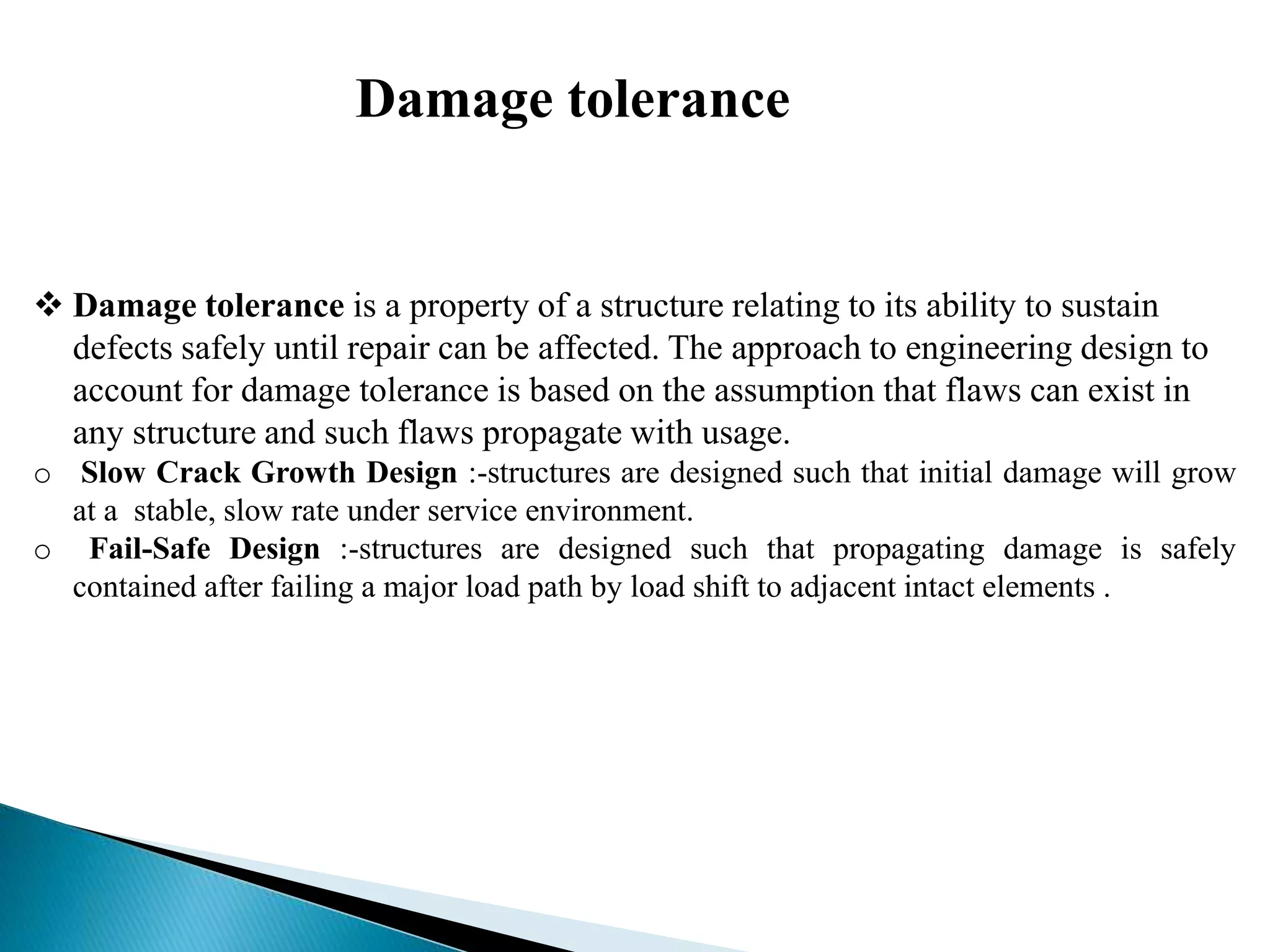 Damage tolerance and fracture mechanics | PPTX