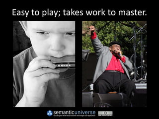 Easy to play; takes work to master.
 