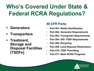 The Hazardous Waste Generator Improvements Rule | PPT