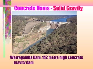 Concrete Dams - Solid Gravity




Warragamba Dam, 142 metre high concrete
 gravity dam
 