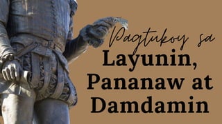 Layunin,
Pananaw at
Damdamin
Pagtukoy sa
 