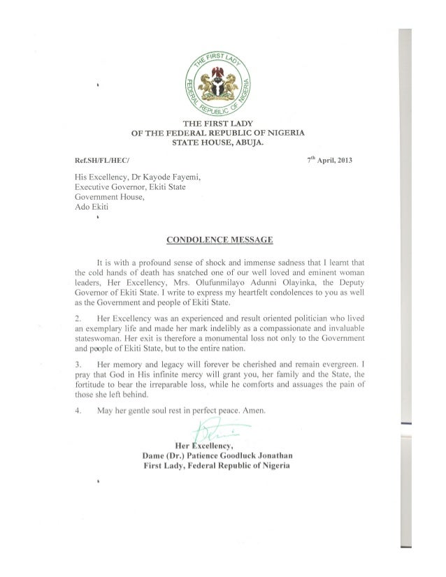 Sample Letter To Lagos State Governor Sample Letter To Lagos State Governor