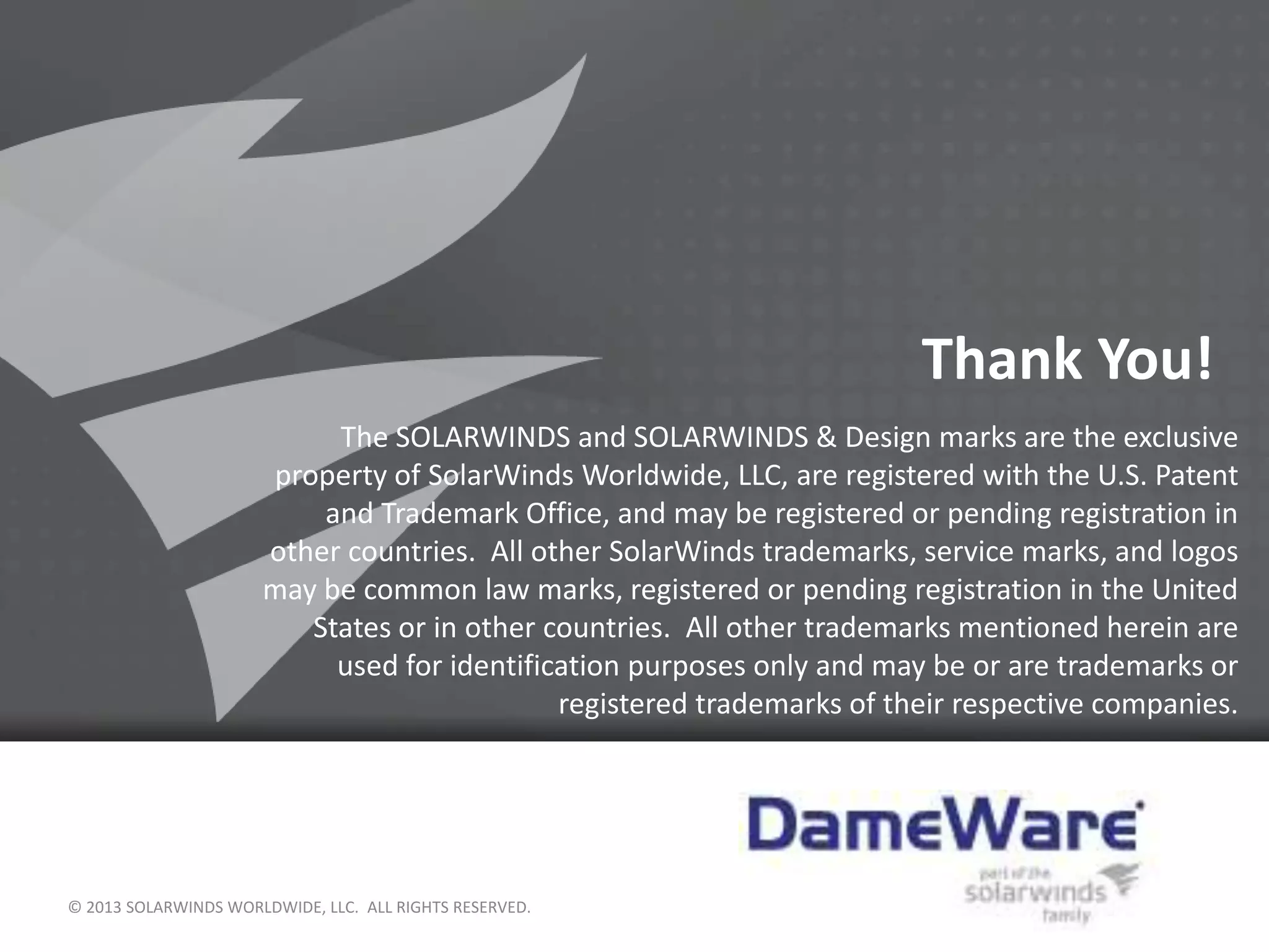 DameWare Remote Support v10 with DameWare | PPT