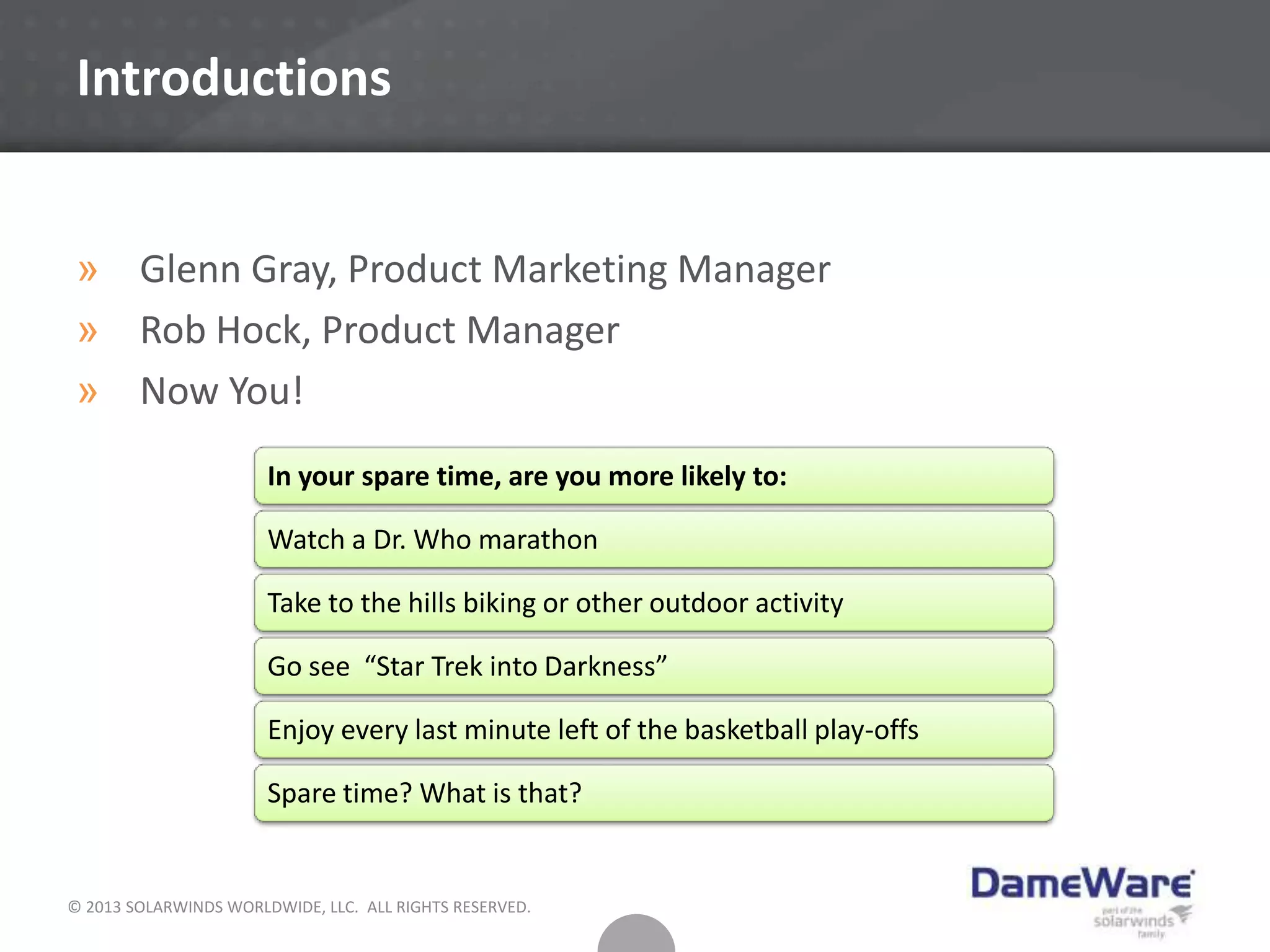 DameWare Remote Support v10 with DameWare | PPT image.