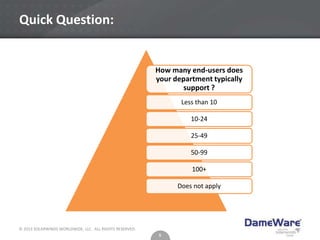 DameWare Remote Support v10 with DameWare | PPT