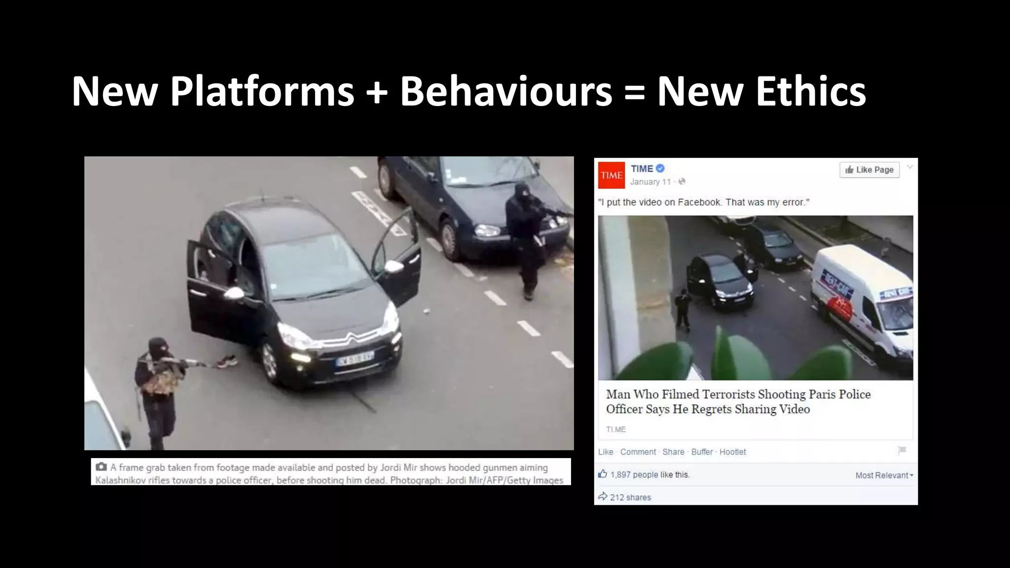 New Platforms + Behaviours = New Ethics
 