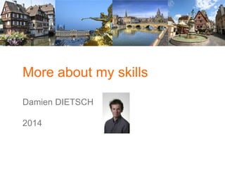 More about my skills
Damien DIETSCH
2014

 