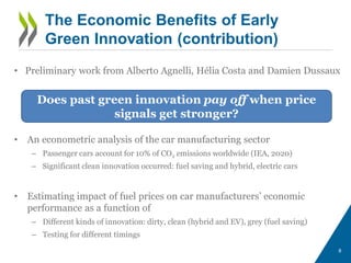 • An econometric analysis of the car manufacturing sector
– Passenger cars account for 10% of CO2 emissions worldwide (IEA...
