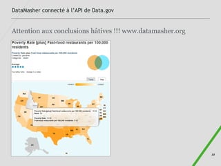 DataMasher connecté à l’API de Data.gov


Attention aux conclusions hâtives !!! www.datamasher.org




                   ...