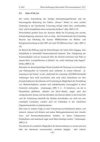 O. Mittl Masterstudiengang Angewandtes Wissensmanagement, 2012
- 18 -
2.3. State of the Art
Die rasche Entwicklung der heu...