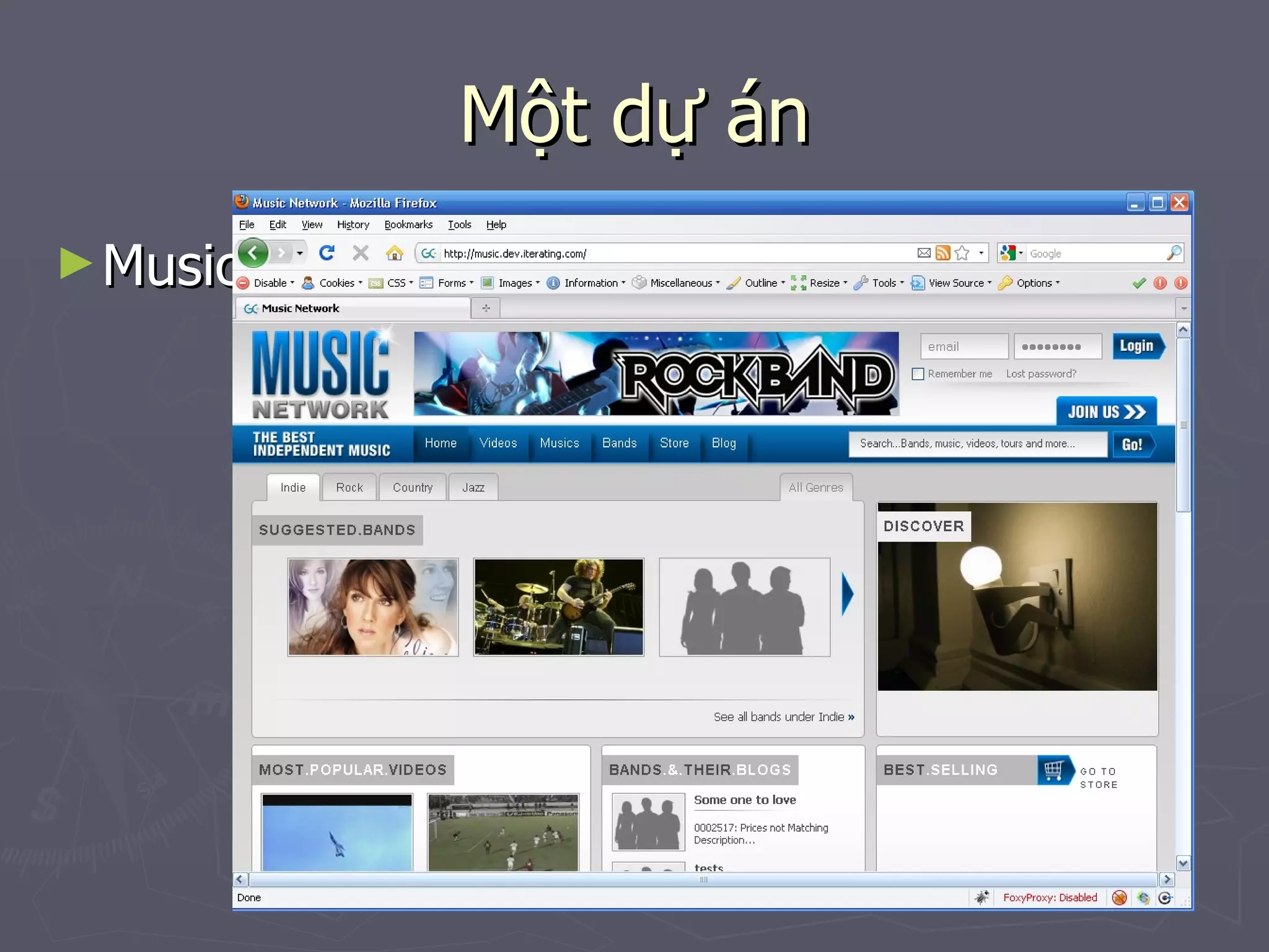 Một dự án MusicNetwork 