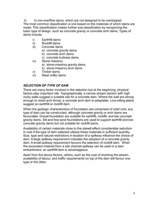 dam Note.pdf,lecturenote on dam engineering | PDF