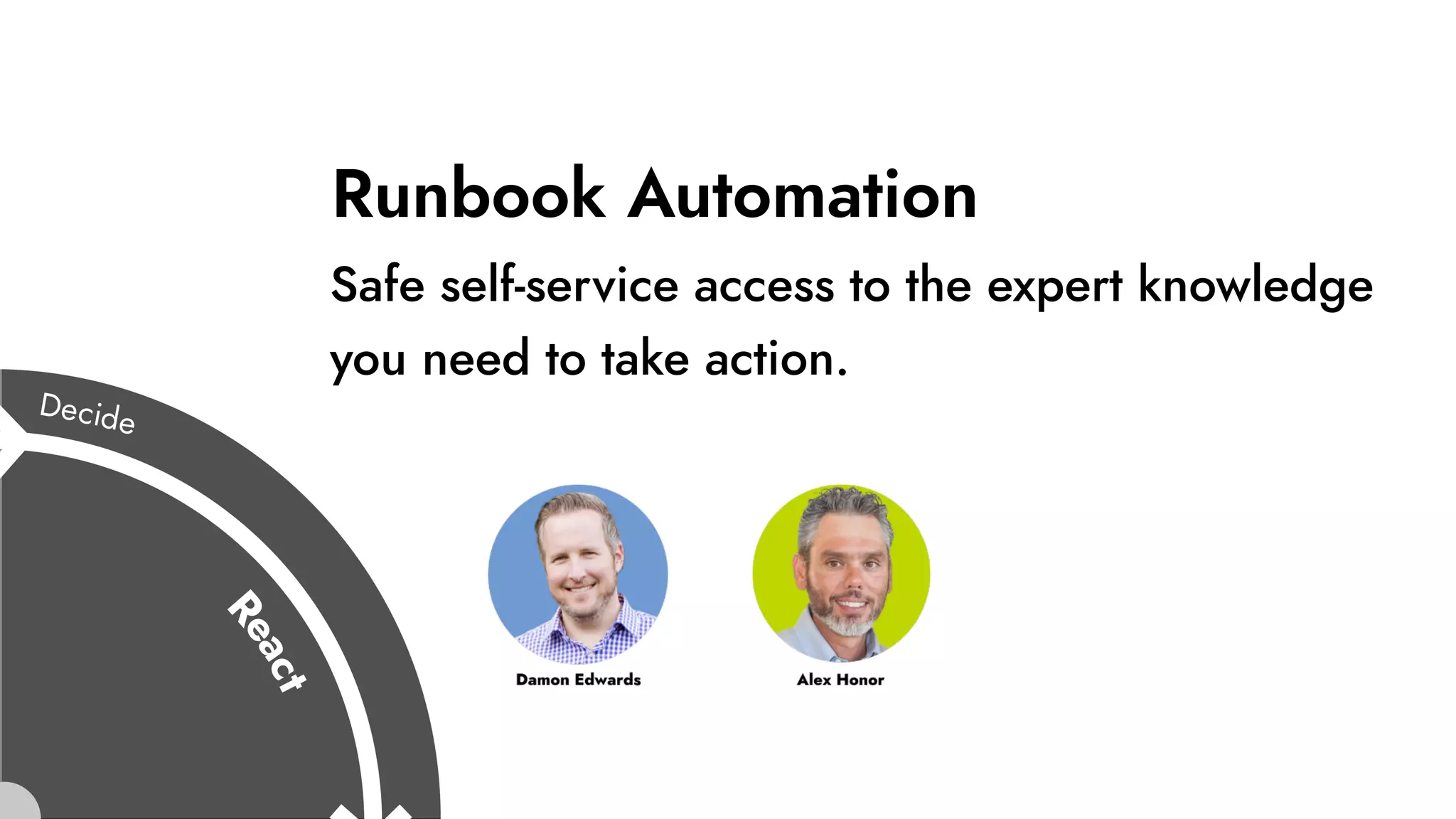 Runbook Automation
Safe self-service access to the expert knowledge
you need to take action.
 