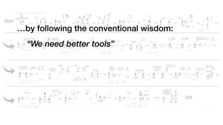 “We need better tools”
…by following the conventional wisdom:
 