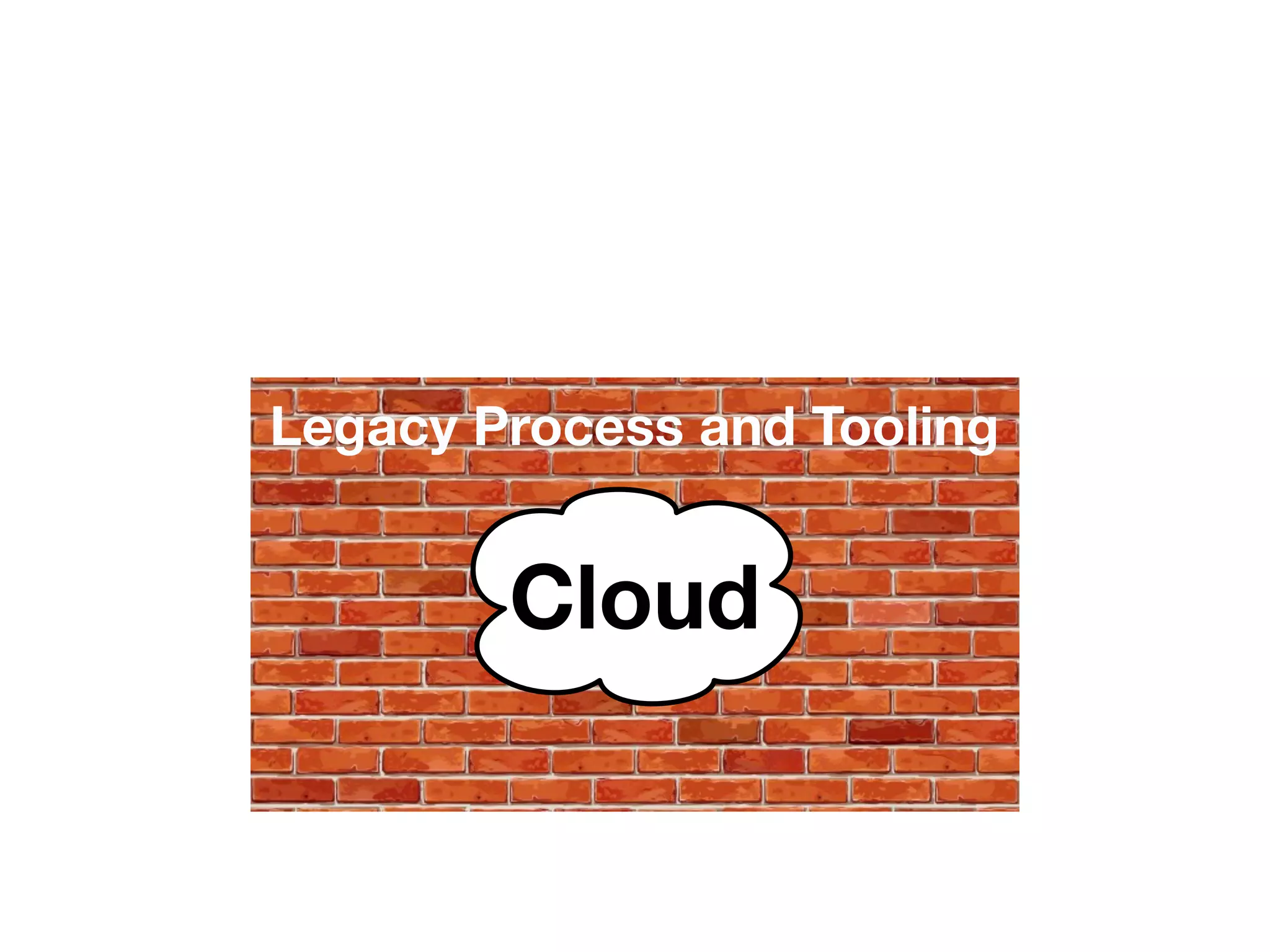 Ops 
Legacy Process and Tooling 
Cloud 
 