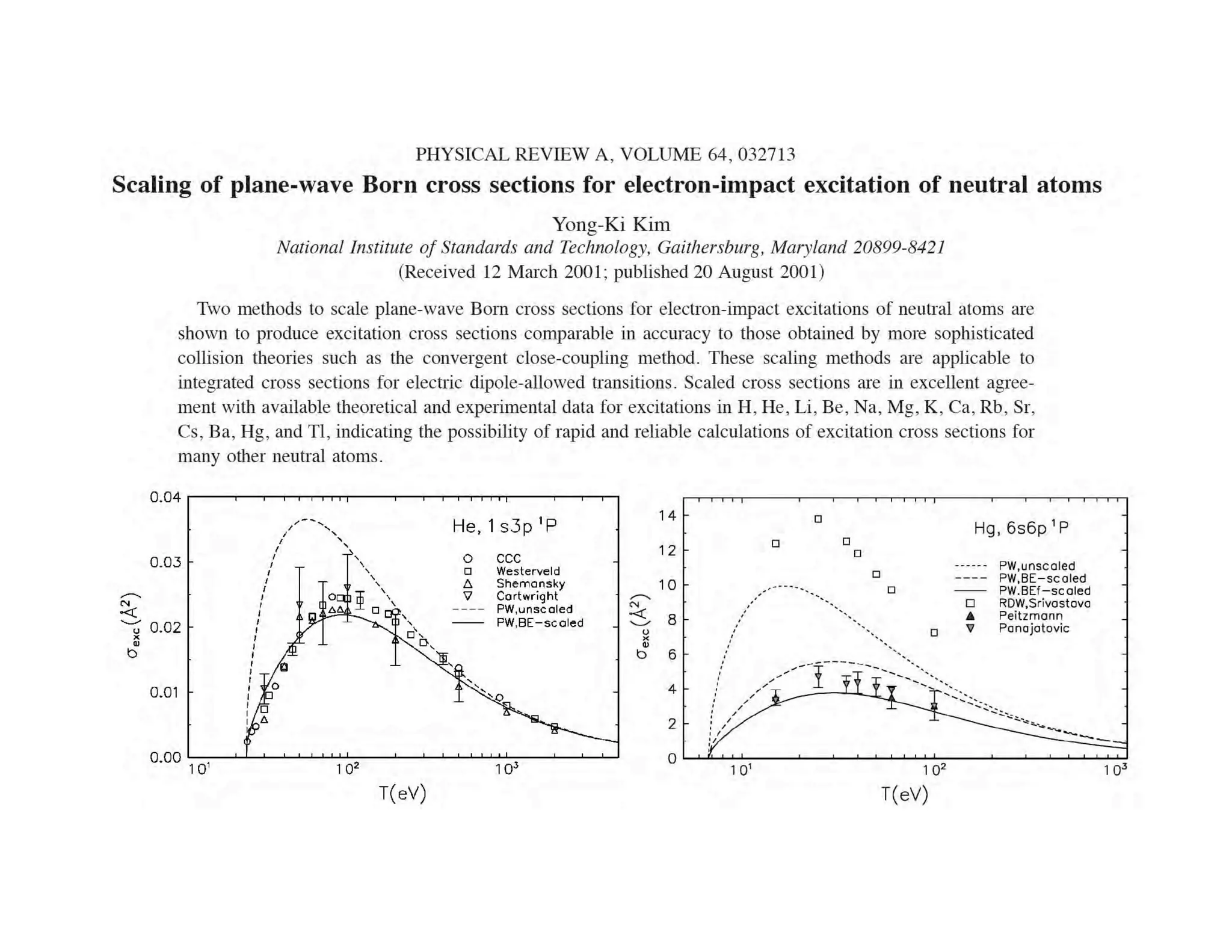 BEf-scaling; Plane-Wave Born with Experimental Optical
          Oscillator Strength and Empirical Energy Shift




      works well, but is limited to optically allowed transitions
Similar idea works even better for ionization of complex targets :=)
 