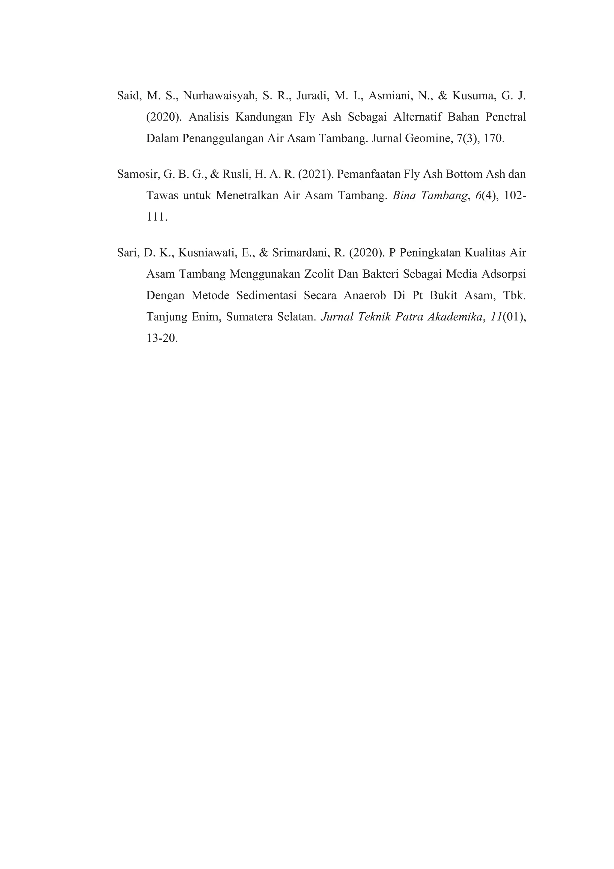 DAMPAK AIR ASAM TAMBANG AKIBAT OKSIDASI PIRIT TERHADAP AIR DAN TANAH DI ...
